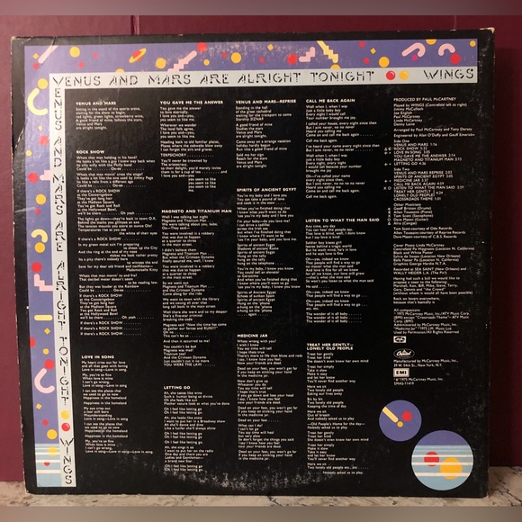 Wings Venus and Mars Vinyl Lp - Picture 3 of 5